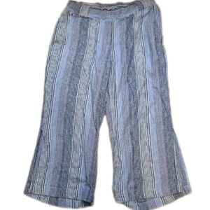 Indigo Rein Wide Linen Blend Crop